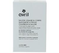 Avril Savon Visage & Corps Saponifié à Froid Charbon & Sauge - Charbon & Sauge