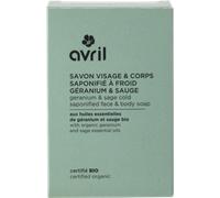 Avril Savon Visage & Corps Saponifié à Froid - Géranium & Sauge