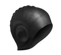 Avril Tian Bonnet de bain - Bonnet de bain unisexe et imperméable en silicone pour femmes et hommes avec couvre-oreilles pour les sports aquatiques