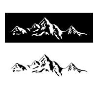 AVRUYPI 2 pcs Stickers pour Camping Car, Stickers Camping Car Exterieur, Autocollant Camping Car Exterieur, Autocollant Mountain Peak, pour Voitures, Camions, Motos et Vus, blanc et noir