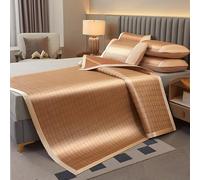 AVSMGP A,150 * 200cm, Tapis De Couchage D'été en Bambou, Surmatelas Rafraîchissant Fait Main Taille Queen Size- Tapis De Lit Rafraîchissant Antidérapant pour Personnes Ayant Chaud La Nuit