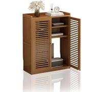 AVSMGP Armoire pour Routeur Wi-FI, Armoire en Bois pour Modem Permettant Dissimuler Routeur avec Panneaux Ventilation Et Portes Magnétiques Idéal pour Télétravail Et Bureau,Marron,82CM/32INCH