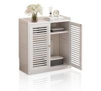 AVSMGP Armoire pour Routeur Wi-FI, Armoire en Bois pour Modem Permettant Dissimuler Routeur avec Panneaux Ventilation Et Portes Magnétiques Idéal pour Télétravail Et Bureau,Blanc,67CM/26INCH