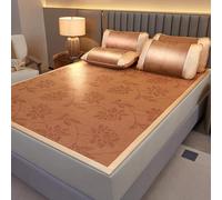 AVSMGP B,120 * 200cm, Tapis De Couchage D'été en Bambou, Surmatelas Rafraîchissant Fait Main Taille Queen Size- Tapis De Lit Rafraîchissant Antidérapant pour Personnes Ayant Chaud La Nuit