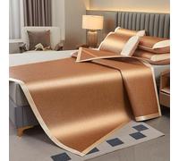 AVSMGP C,200 * 220cm, Tapis De Couchage D'été en Bambou, Surmatelas Rafraîchissant Fait Main Taille Queen Size- Tapis De Lit Rafraîchissant Antidérapant pour Personnes Ayant Chaud La Nuit