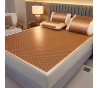 AVSMGP D,200 * 220cm, Tapis De Couchage D'été en Bambou, Surmatelas Rafraîchissant Fait Main Taille Queen Size- Tapis De Lit Rafraîchissant Antidérapant pour Personnes Ayant Chaud La Nuit