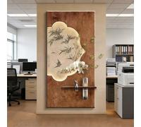 AVSMGP Décoration Murale en Grès avec Éclairage LED Et Télécommande, Sculpture Artistique Texturée en 3D Décoration Murale Imitation 3D pour Salon, Chambre, Bureau, Couloir,C,100x50cm/39.4x19.7in