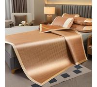 AVSMGP E,150 * 200cm, Tapis De Couchage D'été en Bambou, Surmatelas Rafraîchissant Fait Main Taille Queen Size- Tapis De Lit Rafraîchissant Antidérapant pour Personnes Ayant Chaud La Nuit