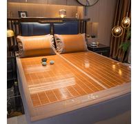 AVSMGP G,180 x 200 cm, 70,8 x 78,7 pouces, tapis rafraîchissant d'été en rotin de glace, matelas Queen Size en bambou naturel, pliable, léger et antidérapant pour ceux qui souffrent de la chaleur