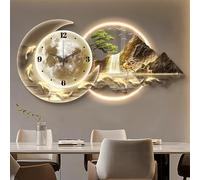 AVSMGP Horloge Murale 3D avec Éclairage LED Et Télécommande, Grandes Sculptures Murales 3D Décoration Murale Moderne pour Chambre, Salon, Appartement, Bureau,A,60x30cm/23.6x11.8in