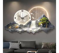 AVSMGP Horloge Murale 3D avec Éclairage LED Et Télécommande, Grandes Sculptures Murales 3D Décoration Murale Moderne pour Chambre, Salon, Appartement, Bureau,D,80x40cm/31.5x15.7in