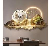 AVSMGP Horloge Murale 3D avec Éclairage LED Et Télécommande, Grandes Sculptures Murales 3D Décoration Murale Moderne pour Chambre, Salon, Appartement, Bureau,B,60x30cm/23.6x11.8in