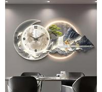 AVSMGP Horloge Murale 3D avec Éclairage LED Et Télécommande, Grandes Sculptures Murales 3D Décoration Murale Moderne pour Chambre, Salon, Appartement, Bureau,C,100x50cm/39.4x19.7in