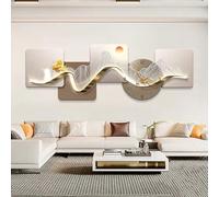 AVSMGP Horloge Murale Décorative 3D avec Éclairage LED, Grande Horloge Murale Silencieuse Au Design Moderne, Sculpture Murale Moderne en Cristal pour Salon Et Bureau,A,120×40CM/47.2×15.75IN