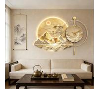 AVSMGP Horloge Murale Décorative 3D avec Éclairage LED, Sculpture Artistique pour La Décoration Intérieure Tableau Suspendu Élégant pour Chambre À Coucher, Maison, Bureau,E,58x50cm/22.8x19.7in