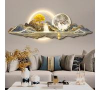 AVSMGP Horloge Murale LED 3D avec Télécommande, Décoration Moderne Style Sculpture pour Décoration La Maison, Hall D'entrée, Bureau, Salle D'étude,E,35 * 100CM/13.8 * 39.7IN