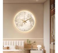 AVSMGP Horloge Murale Silencieuse LED 3D en Forme Lune avec Éclairage LED Et Télécommande, Décoration Moderne Style Sculpture pour Décoration Intérieure,Entrée, Bureau,C,40CM/15.75INCH