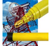 AVSMGP Jaune,8m/26.2ft, Mètre Isolée Bâton Mesure À Hauteur Réglable Règle Télescopique en Résine Époxy pour Travaux Forestiers Et Énergétiques avec Étui De Transport