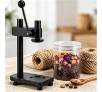 AVSMGP Noir, Machine Manuelle De Scellage pour Bocaux Et Bouteilles, Machine Fermeture À Hauteur Réglable Sertisseuse Manuelle pour Boîtes Conserve Usage Domestique Et Commercial