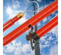 AVSMGP Orange,18m/59.1ft, Mètre Isolée Règle À Hauteur Réglable pour Pylônes Outil Télescopique pour Ponts Haute Tension pour Travaux sur Lignes Électriques sous Tension, sous-Stations, Camions