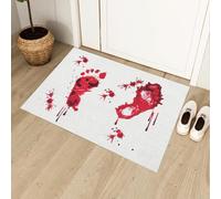 AVSMGP Paillasson d'halloween Aux Couleurs Changeantes - Tapis De Bain Empreinte De Sang Qui Devient Rouge Une Fois Mouillé Tapis Antidérapant,A,100cmx150cm(39.3x59)