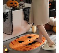 AVSMGP Paillasson d'halloween, Tapis 3D À Effet D'optique Motif Citrouille, Araignée Et Chauve-Souris Tapis en Cachemire Décoration D'intérieur, Salle De Jeux, Jardin,Y,40×60CM/15.75×23.62"