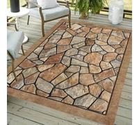 AVSMGP Tapis 3D en Pierre pour L'extérieur Et L'intérieur, Tapis Antidérapant À Texture Pierre Réaliste pour Jardin, Bord De Piscine, Terrasse, Balcon Et Zones À Fort Passage,C,120x160cm(47 x63)
