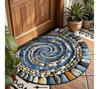 AVSMGP Tapis De Sol Illusion 3D Tapis Antidérapant Effet Galets, Surface Ultra Douce Tapis D'entrée Demi-Cercle À Poils Courts pour Intérieur/Extérieur Salon, Chambre,C,1'8"x2'7"/50x80cm