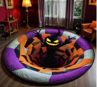 AVSMGP Tapis d'halloween 3D avec Motifs Variés Toile D'araignée, Citrouille Et Fantôme Tapis Doux en Peluche Paillasson Illusion pour Salon, Chambre, Décoration De Fête,S,60CM/1' 11.62"