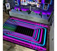 AVSMGP Tapis Illusion 3D, Tapis Effet Vortex Optique avec Un Rendu Visuel Réaliste, pour Salon, Chambre, Entrée, Décoration Facile d'entretien, H,4'7"x6'7"/140x200cm