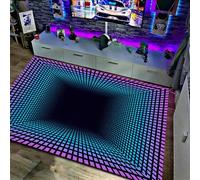 AVSMGP Tapis Illusion 3D, Tapis Effet Vortex Optique avec Un Rendu Visuel Réaliste, pour Salon, Chambre, Entrée, Décoration Facile d'entretien, D,4'7"x6'7"/140x200cm