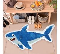 AVSMGP Tapis Illusion D'optique 3D Requin, Tapis De Sol Antidérapant À Poils Ras, Résistant Aux Taches, Effet Vortex pour La Décoration Intérieure, Salle De Jeux,A,40×60CM/1'11" x 1'4"
