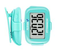AVTREK Compteur de Pas 3D précis pour la Marche écran géant podomètre numérique pour la Course avec Affichage du Temps et rétroéclairage LED (Cyan)
