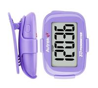 AVTREK Compteur de Pas 3D précis pour la Marche écran géant podomètre numérique pour la Course avec Affichage du Temps et rétroéclairage LED (Violet)