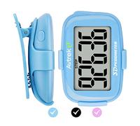 AVTREK Compteur de Pas 3D précis pour la Marche écran géant podomètre numérique pour la Course avec Affichage du Temps et rétroéclairage LED (Bleu)