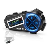 Avutrel Casque Audio Bluetooth, Intercom pour Casque Moto Bluetooth 5.4 avec Stéréo Hi-FI & Radio FM, IP65 Étanche, Communication 500m, Autonomie 18h - Compatible Tous Les Casques (Moto, Ski)