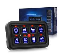 Avutrel Panneau de commutation 8 voies, panneau de commande marin 12 V/24 V avec 7 couleurs 60 A, 600 W/12 V, 1 200 W/24 V, pour voiture, camion, bateau, jeep, yacht, camping-car