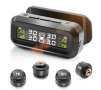 Avutrel SystèMe De Surveillance De La Pression Des Pneus Tpms Solaire USB, Moniteur De Pression Des Pneus avec Chargement USB 4 Capteur Pression Pneu 5 Modes D’Alarme Pour les Voitures Rvs Vans