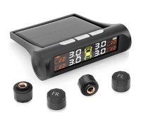 Avutrel TPMS Système de Surveillance de la Pression des Pneusà,Charge Solaire/USB, Alertes Température,Auto on/Off - Compatible Camping-Car/Berline/SUV/MPV/Remorque (4 Capteurs Externes 3.5 Bar)