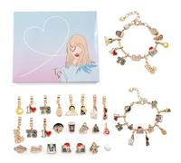 AvviKro Calendrier de l'Avent 2025 pour fille et femme - Kit de fabrication de bijoux, colliers, bracelets - Cadeau de Noël pour fille, petite amie, épouse, maman (TS)