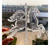 AvviKro Décorations à suspendre en acrylique pailleté pour sapin de Noël, fête de mariage et décoration d'intérieur (carrousel de 13 cm)