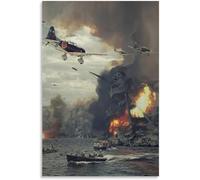 AVWXZBDFH Affiche De L'Aviation De Pearl Harbor (Seconde Guerre Mondiale), Tableau Sur Toile 40 X 60 Cm (Sans Cadre) Pour La Décoration Murale De Votre Bureau Ou De Votre Maison