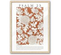 AVWXZBDFH Affiche Murale En Bois, Tableau Sur Toile Du Psaume 23 De David, Couleur Orange, Décoration Intérieure, 40 X 60 Cm, Sans Cadre