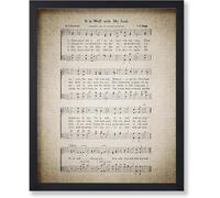 AVWXZBDFH Affiche Vintage « It Is Well With My Soul », Partition De Musique Rétro Imprimée, Tableau Mural De Cantiques Pour Décoration De Chambre D'Enfant, 40 X 60 Cm, Sans Cadre