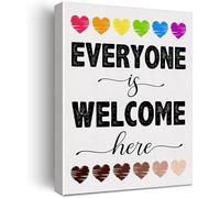 AVWXZBDFH Ici, Tout Le Monde Est Le Bienvenu ! Affiche Murale Sur Toile, 40 X 60 Cm, Sans Cadre, Idéale Pour La Décoration De Salles De Classe.