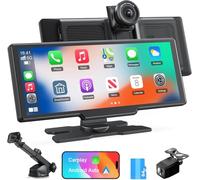 Avylet 9,26'' Apple Carplay Voiture, Dashcam 4K, Caméra Arrière 1080P, Commande Vocale, Écran Tactile, Android Auto, Navigation GPS, Radio Bluetooth, Mirror Link/AUX/FM/avec 64Go Carte