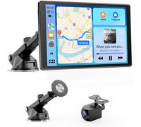 Avylet Écran CarPlay Voiture 8" Portable CarPlay & Android Auto sans Fil, Support magnétique, Écran pivotable, Mirror Link, Caméra de recul AHD 1080p, OTA, Bluetooth, Navigation GPS, Commande Vocale