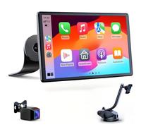 Avylet Écran Portable 8" CarPlay & Android Auto, Tactile 1440x900, Support magnétique,Caméra de Recul 1080p, Bluetooth, GPS, Contrôle Vocal Google/Siri, AUX/FM, Mirror Link, OTA