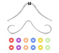AVYRING Anneau de septum en acier inoxydable 316L avec anneaux colorés en caoutchouc pour homme et femme 16 g, Acier inoxydable