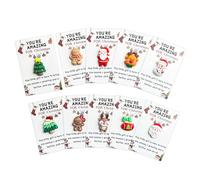 AVZYARDY 10/20/30Pcs Christmas Pocket Hugs Gift Set, Mini Christmas Resin Pocket Hug Tokens with Heartwarming Cards, Holiday Keepsake Ornaments for Family Friends Coworkers Staff Appreciation